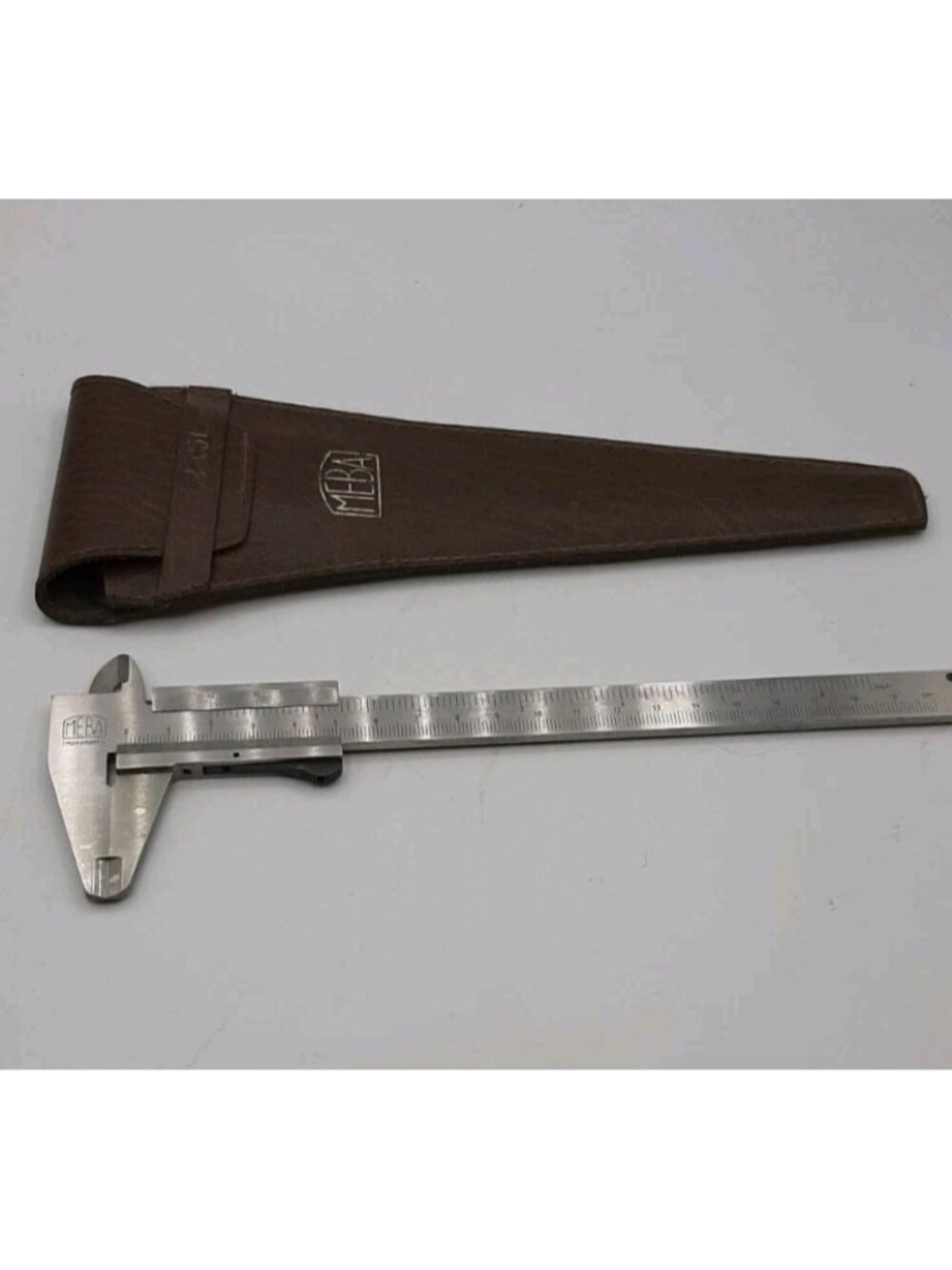 Vintage Meba Caliper Measure Gauge Tool Hardened Stainless With Case